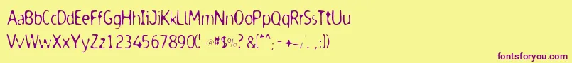 Dodgenbu Font – Purple Fonts on Yellow Background