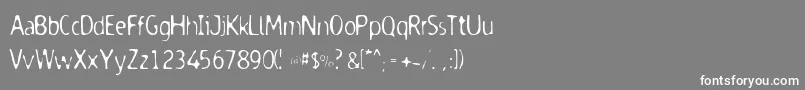 フォントDodgenbu – 灰色の背景に白い文字