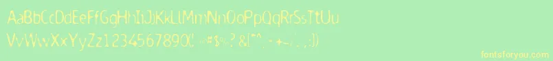 Шрифт Dodgenbu – жёлтые шрифты на зелёном фоне