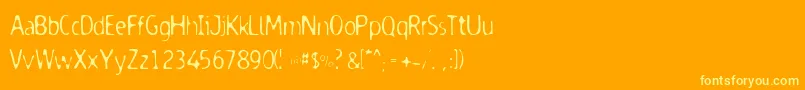 Czcionka Dodgenbu – żółte czcionki na pomarańczowym tle