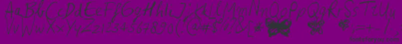 HeinasHurry-Schriftart – Schwarze Schriften auf violettem Hintergrund