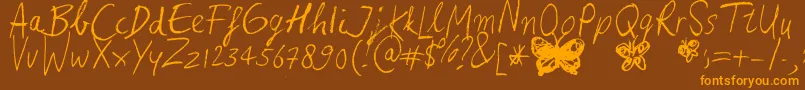 HeinasHurry Font – Orange Fonts on Brown Background