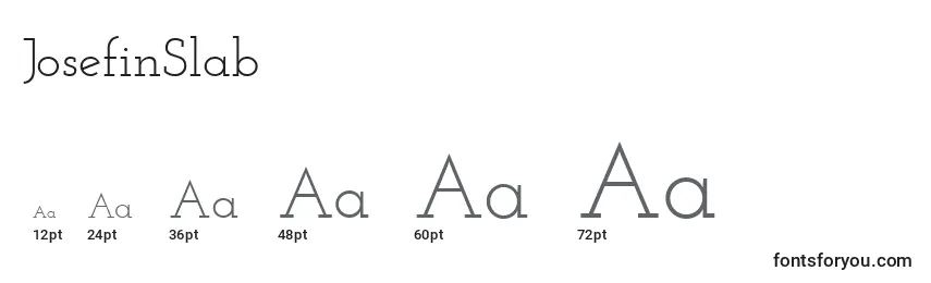 Размеры шрифта JosefinSlab