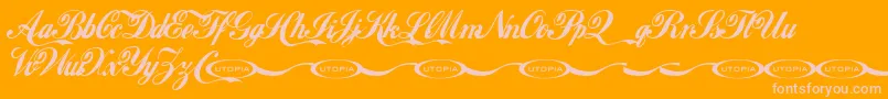 Loki Font – Pink Fonts on Orange Background