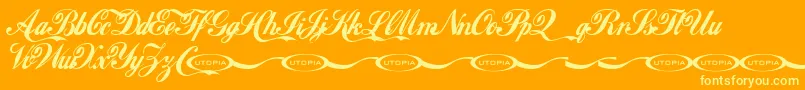 Loki Font – Yellow Fonts on Orange Background