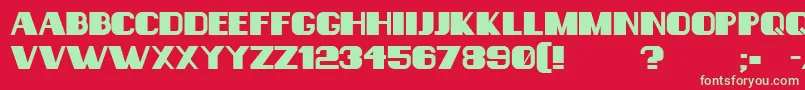 フォントConsequences – 赤い背景に緑の文字