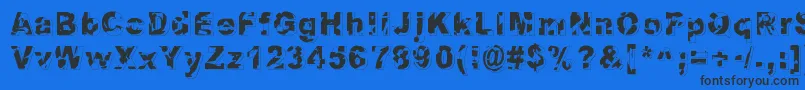 Dystopia Font – Black Fonts on Blue Background