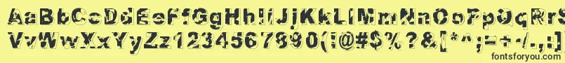 Dystopia Font – Black Fonts on Yellow Background