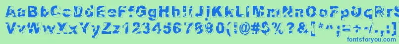 Dystopia Font – Blue Fonts on Green Background