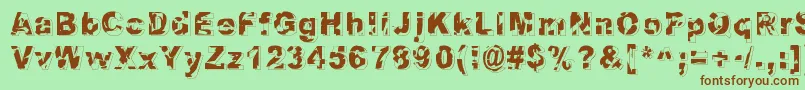 Dystopia Font – Brown Fonts on Green Background