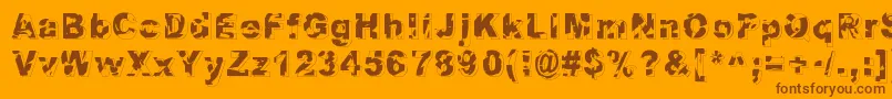 Dystopia Font – Brown Fonts on Orange Background
