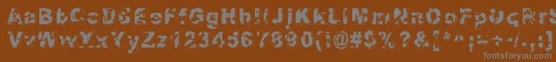 Weitere Informationen zur Dystopia-Schriftart Dystopia-Schriftart – Graue Schriften auf braunem Hintergrund