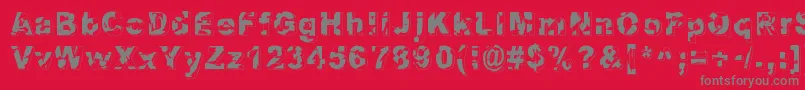 Dystopia Font – Gray Fonts on Red Background