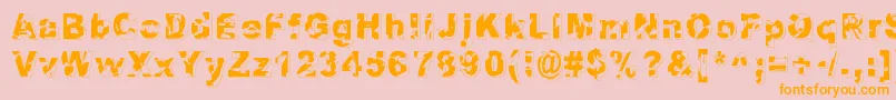 Dystopia Font – Orange Fonts on Pink Background