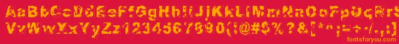 Dystopia Font – Orange Fonts on Red Background