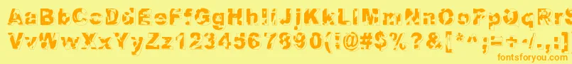 Dystopia Font – Orange Fonts on Yellow Background