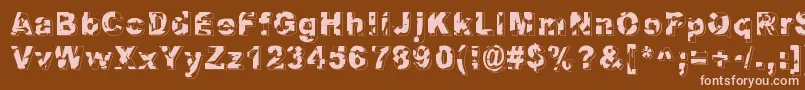Dystopia Font – Pink Fonts on Brown Background