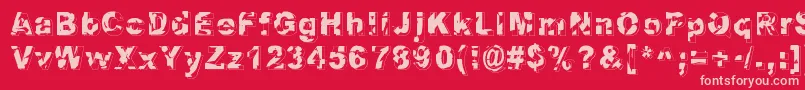 Dystopia Font – Pink Fonts on Red Background