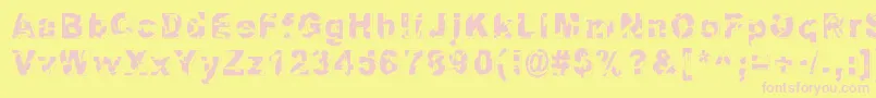 Dystopia Font – Pink Fonts on Yellow Background