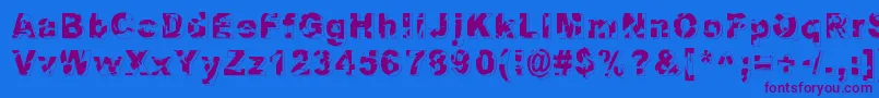 Dystopia Font – Purple Fonts on Blue Background