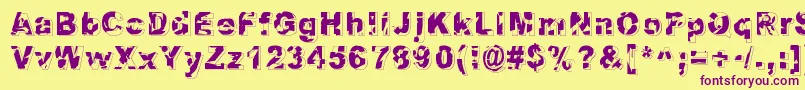 Dystopia Font – Purple Fonts on Yellow Background