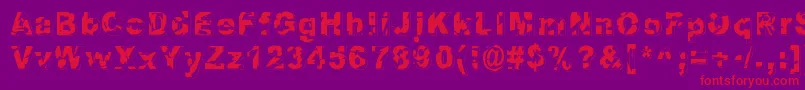 Dystopia Font – Red Fonts on Purple Background