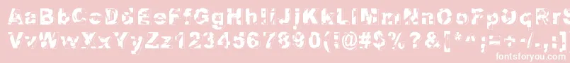 フォントDystopia – ピンクの背景に白い文字