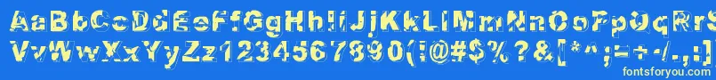 Dystopia Font – Yellow Fonts on Blue Background