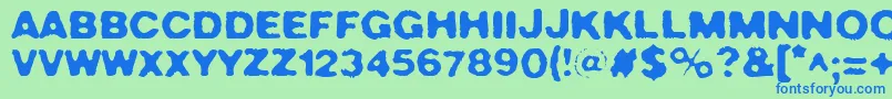 CrushNo.49 Font – Blue Fonts on Green Background