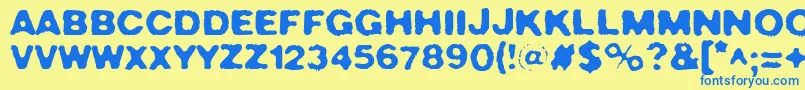 CrushNo.49 Font – Blue Fonts on Yellow Background