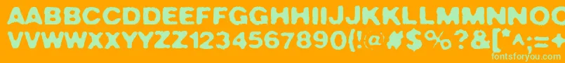 Fonte CrushNo.49 – fontes verdes em um fundo laranja