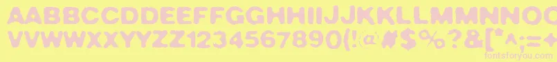 CrushNo.49 Font – Pink Fonts on Yellow Background