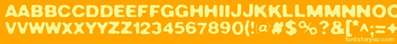 CrushNo.49 Font – Yellow Fonts on Orange Background