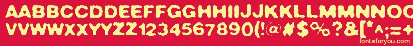 CrushNo.49 Font – Yellow Fonts on Red Background