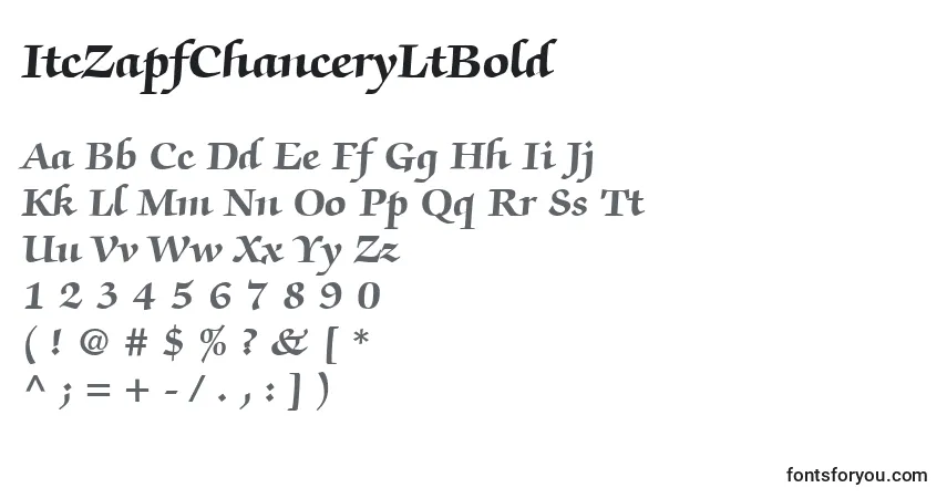 Шрифт ItcZapfChanceryLtBold – алфавит, цифры, специальные символы