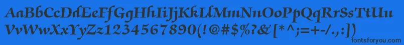 ItcZapfChanceryLtBold Font – Black Fonts on Blue Background