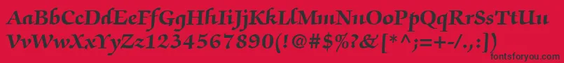 ItcZapfChanceryLtBold Font – Black Fonts on Red Background