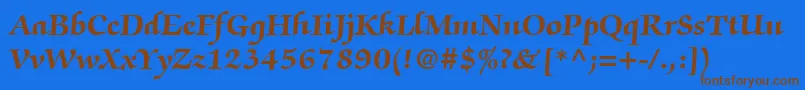 ItcZapfChanceryLtBold Font – Brown Fonts on Blue Background