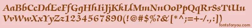 ItcZapfChanceryLtBold Font – Brown Fonts on Pink Background