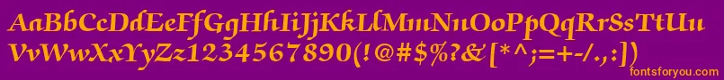 ItcZapfChanceryLtBold Font – Orange Fonts on Purple Background