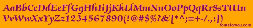 ItcZapfChanceryLtBold Font – Purple Fonts on Orange Background
