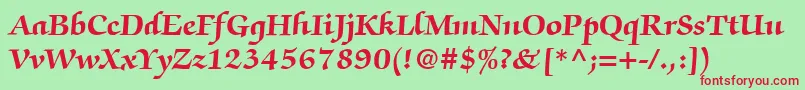 ItcZapfChanceryLtBold Font – Red Fonts on Green Background