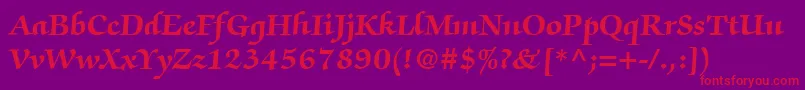 ItcZapfChanceryLtBold Font – Red Fonts on Purple Background