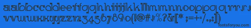 Шрифт Boomeringuenf – чёрные шрифты на синем фоне