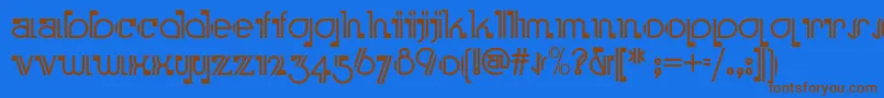 Boomeringuenf Font – Brown Fonts on Blue Background
