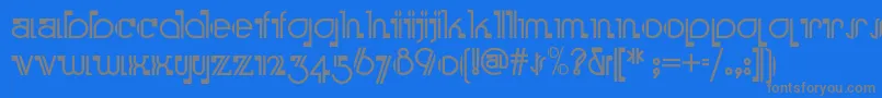 Boomeringuenf Font – Gray Fonts on Blue Background