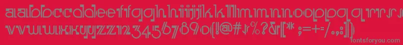Boomeringuenf Font – Gray Fonts on Red Background