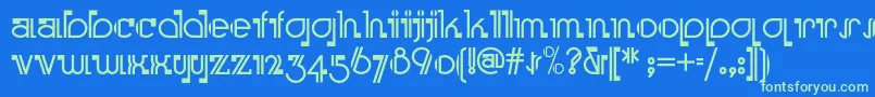 Шрифт Boomeringuenf – зелёные шрифты на синем фоне