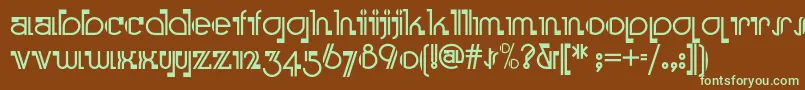 Шрифт Boomeringuenf – зелёные шрифты на коричневом фоне