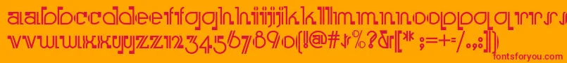 Шрифт Boomeringuenf – красные шрифты на оранжевом фоне